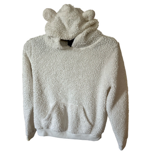TARGET WONDERLAND WHITE SHERPA HOODED SWEATSHIRT WITH EAR DETAIL ON HOOD